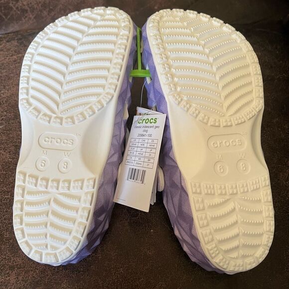 Crocs Geo Metric Purple Clogs M6/W8 - Picture 4 of 8